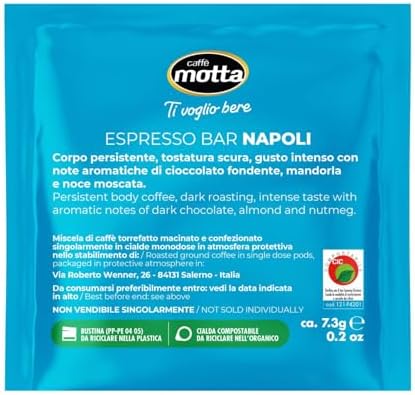  Espresso Bar Napoli - Granulato per caffè automatically ejective ESE 44 mm, compostabili per 100 persone
| Espresso Bar