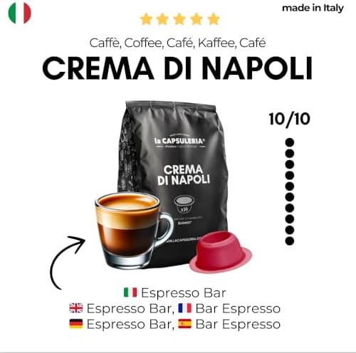 Caffè CREMA DI NAPOLI Bialetti compatibile, saporito e abbondante schiuma, adulti, colazioneOverflowi Aroma Saver 10 cap