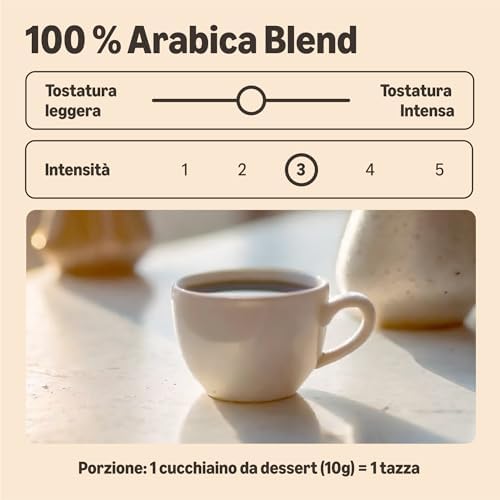  Our Essentials by Amazon 100% Arabica Coffee - Classe Media per Uomini e Donne da Bere in Casa o in Ufficio
| Our Essen