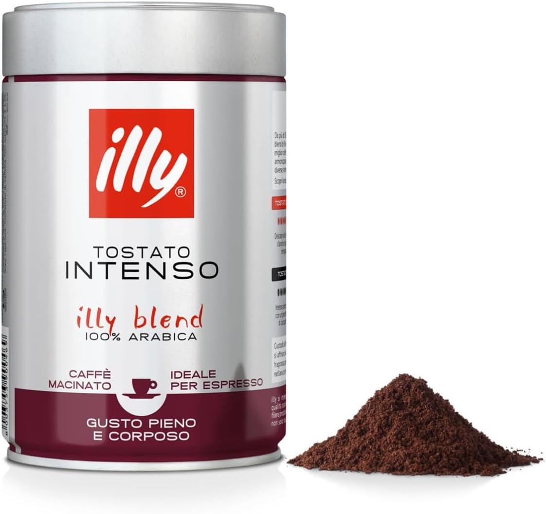 Illy Intenso Aromatizzato Caffè Spianato, Arábica con note di Cioccaiolo e Frutta Secca, Sapore Completo e Raggiunto, Pa