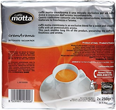  Motta Arabica Gusto Intenso Roasted and Ground Coffee Blend per il Mattino - Offre il Miglior Sapore e Odore - 2 x 250 