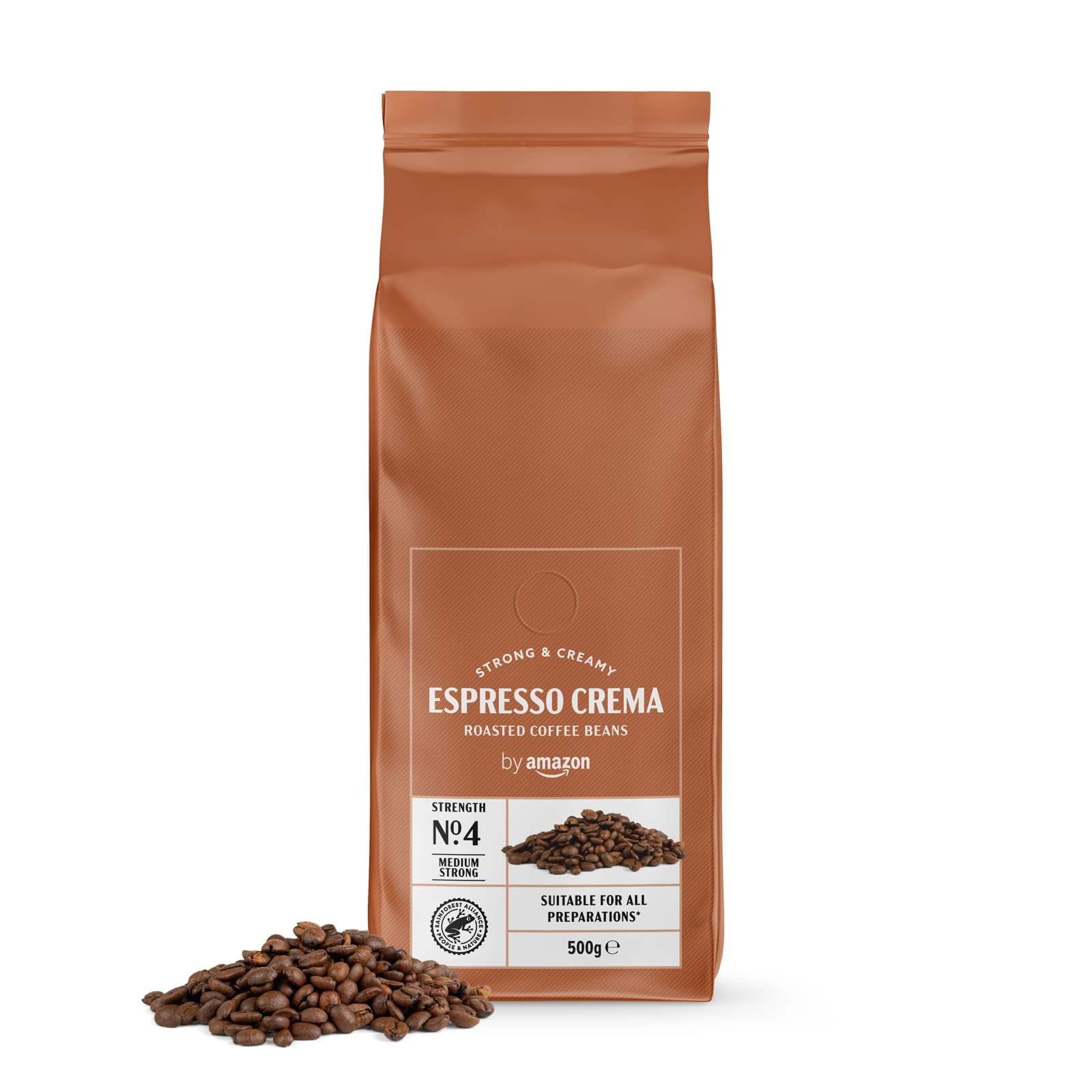 Amazon Espresso Cream Beans - Light Roasted - Perfetto per Caffè Amanti - 500g - Rainforest Alliance Certified - Caffein