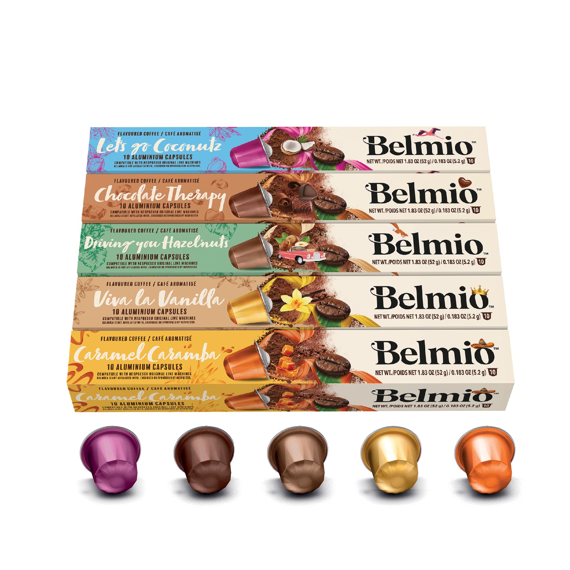  Belmio Nespresso Compatible Capsules, Explosion by Gusto Pack, Qualità Belgica Authentic Medium Roasted Coffee Capsules